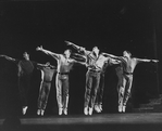 (3R-R) Robert La Fosse, Scott Wise and Jack Noseworthy dancing in a scene from the musical "West Side Story" in a scene from the Broadway production of the musical "Jerome Robbins' Broadway".