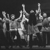 Jason Alexander (2L) performing "Tradition" in a scene from the musical "Fiddler On The Roof" in a scene from the Broadway production of the musical "Jerome Robbins' Broadway".