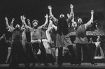 Jason Alexander (2L) performing "Tradition" in a scene from the musical "Fiddler On The Roof" in a scene from the Broadway production of the musical "Jerome Robbins' Broadway".