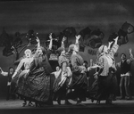 Dancers performing "Tradition" in a scene from the musical "Fiddler On The Roof" in a scene from the Broadway production of the musical "Jerome Robbins' Broadway".
