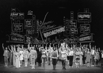 Tony Roberts (C) and cast taking a bow at the end of the the Broadway production of the musical "Jerome Robbins' Broadway".