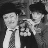 (L-R) Aideen O'Kelly and Tandy Cronyn dressed as Laurel and Hardy in a scene from the Roundabout Theatre production of the play "The Killing Of Sister George".