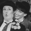 (L-R) Aideen O'Kelly and Tandy Cronyn dressed as Laurel and Hardy in a scene from the Roundabout Theatre production of the play "The Killing Of Sister George".