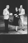 (L-R) George Rose, Claudette Colbert and Rex Harrison in a scene from the Broadway production of the play "The Kingfisher"