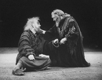 Morris Carnovsky (R) in a scene from the American Shakespeare Theatre production of the play "King Lear"