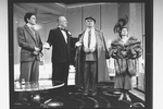 (R-L) Tovah Feldshuh, Ron Holgate, Philip Bosco and Victor Garber in a scene from the Broadway production of the play "Lend Me A Tenor"
