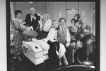 (L-R) J. Smith-Cameron, Jeff Brooks, Philip Bosco, Jane Connell, Carolyn Lagerfelt, Victor Garber, Tovah Feldshuh and Ron Holgate in a scene from the Broadway production of the play "Lend Me A Tenor"
