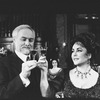 (R-L) Elizabeth Taylor, Ann Talman and Humbert Allen Astredo in a scene from the Broadway revival of the play "The Little Foxes"