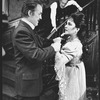 (R-L) Elizabeth Taylor, Tom Aldredge and Anthony Zerbe in a scene from the Broadway revival of the play "The Little Foxes"