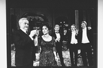 (L-R) Humbert Allen Astredo, Elizabeth Taylor, Dennis Christopher, Anthony Zerbe and Joe Ponazecki in a scene from the Broadway revival of the play "The Little Foxes"