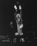 (L-R) Peter Gallagher and Jack Lemmon in a scene from the Broadway revival of the play "Long Day's Journey Into Night"