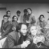 Louise Lasser and Bob Balaban (C) with Griffin Dunne (4L) in a scene from the NY Shakespeare Festival production of the play "Marie And Bruce"