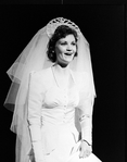 Joan Allen in a wedding dress in a scene from the NY Shakespeare Festival production of the play "The Marriage Of Bette And Boo"
