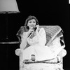 Joan Allen talking on the telephone in a scene from the NY Shakespeare Festival production of the play "The Marriage Of Bette And Boo"