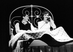 Graham Beckel and Joan Allen in bed in a scene from the NY Shakespeare Festival production of the play "The Marriage Of Bette And Boo"