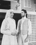 Mary Elizabeth Mastrantonio (L) in a scene from the NY Shakespeare Festival Central Park production of the play "Measure For Measure"