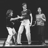 (L-R) Lonny Price, Jim Walton and Ann Morrison in a scene from the Broadway production of the musical "Merrily We Roll Along".