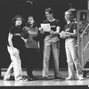 (R-L) Sally Klein, Jim Walton, Ann Morrison and Lonny Price in a scene from the Broadway production of the musical "Merrily We Roll Along".