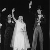 Tommy Tune and Twiggy getting married in a scene from the Broadway production of the musical "My One And Only"