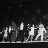 Tommy Tune (C), Twiggy (4L) and Denny Dillon (3R) in a scene from the Broadway production of the musical "My One And Only"