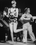 (L-R) Twiggy and Denny Dillon in a scene from the Broadway production of the musical "My One And Only"