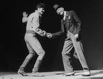 (L-R) Tommy Tune and Charles "Honi" Coles in a scene from the Broadway production of the musical "My One And Only"