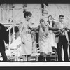 (L-R) Douglas Seale, Linda Thorson, Dorothy Loudon and Brian Murray in a scene from the Broadway production of the play "Noises Off"