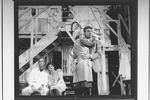 (L-R) Paxton Whitehead, Linda Thorson, Dorothy Loudon and Brian Murray in a scene from the Broadway production of the play "Noises Off"