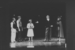 (L-R) Peter Slutsker, Lara Teeter, Christine Andreas, George S. Irving and Dina Merrill in a scene from the Broadway revival of the musical "On Your Toes"