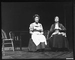 (L-R) Eileen Heckart and Geraldine Fitzgerald in a scene from the American Shakespeare Festival production of the play "Our Town".