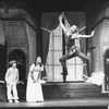 Sandy Duncan (R) flying in a scene from the Broadway revival of the musical "Peter Pan".