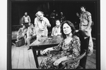 Colleen Dewhurst (3R) and Peter Michael Goetz (4L) in a scene from the Broadway production of the play "The Queen and The Rebels."
