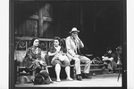 Colleen Dewhurst (L) and Peter Michael Goetz (2R) in a scene from the Broadway production of the play "The Queen And The Rebels"