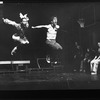 David Schechter (R) jumping in a scene from the Broadway production of the musical "Runaways".