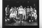 Anthony Imperato (C), Diane Lane (4L), Josie DeGuzman (9L) David Schechter (2R) and Trini Alvarado (8L) in a scene from the Broadway production of the musical "Runaways".