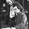 (L-R) Howard Da Silva as Ben Franklin and William Daniels as John Adams in a scene from the Broadway production of the musical "1776"