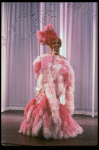 George Hearn in drag in a pink maribou costume in a scene from the Broadway musical "La Cage Aux Folles." (New York)