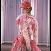George Hearn in drag in a pink maribou costume in a scene from the Broadway musical "La Cage Aux Folles." (New York)