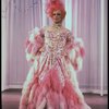 George Hearn in drag in a pink maribou costume in a scene from the Broadway musical "La Cage Aux Folles." (New York)