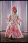 George Hearn in drag in a pink maribou costume in a scene from the Broadway musical "La Cage Aux Folles." (New York)