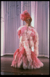 George Hearn in drag in a pink maribou costume in a scene from the Broadway musical "La Cage Aux Folles." (New York)
