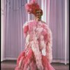 George Hearn in drag in a pink maribou costume in a scene from the Broadway musical "La Cage Aux Folles." (New York)