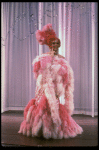 George Hearn in drag in a pink maribou costume in a scene from the Broadway musical "La Cage Aux Folles." (New York)