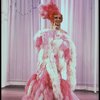 George Hearn in drag in a pink maribou costume in a scene from the Broadway musical "La Cage Aux Folles." (New York)