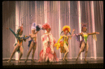 George Hearn (C) in drag in a pink maribou costume in a scene from the Broadway musical "La Cage Aux Folles." (New York)