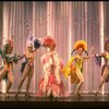 George Hearn (C) in drag in a pink maribou costume in a scene from the Broadway musical "La Cage Aux Folles." (New York)