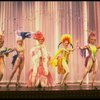 George Hearn (C) in drag in a pink maribou costume in a scene from the Broadway musical "La Cage Aux Folles." (New York)