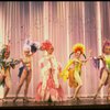 George Hearn (C) in drag in a pink maribou costume in a scene from the Broadway musical "La Cage Aux Folles." (New York)