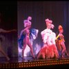 George Hearn (C) in drag in a pink maribou costume in a scene from the Broadway musical "La Cage Aux Folles." (New York)