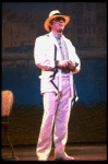 George Hearn in a white men's suit in a scene from the Broadway musical "La Cage Aux Folles." (New York)